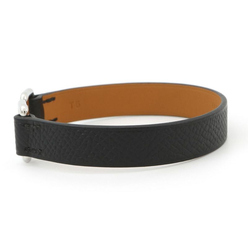 エルメス ブレスレット トゥナイト ブラック/シルバー金具 エプソン B刻印 サイズT5 HERMES アクセサリー 黒