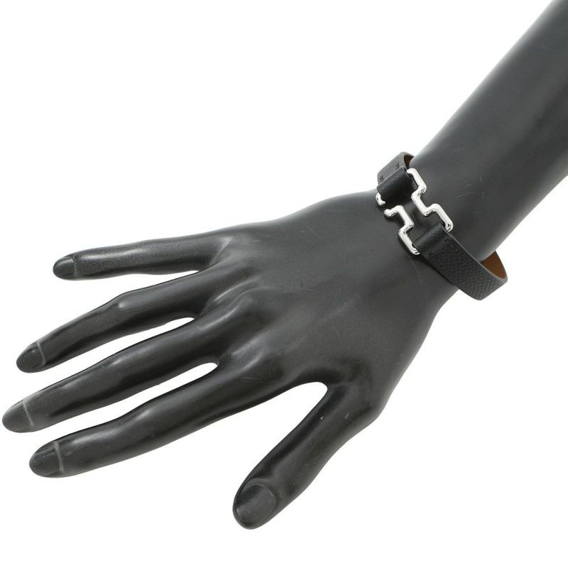 エルメス ブレスレット トゥナイト ブラック/シルバー金具 エプソン B刻印 サイズT5 HERMES アクセサリー 黒