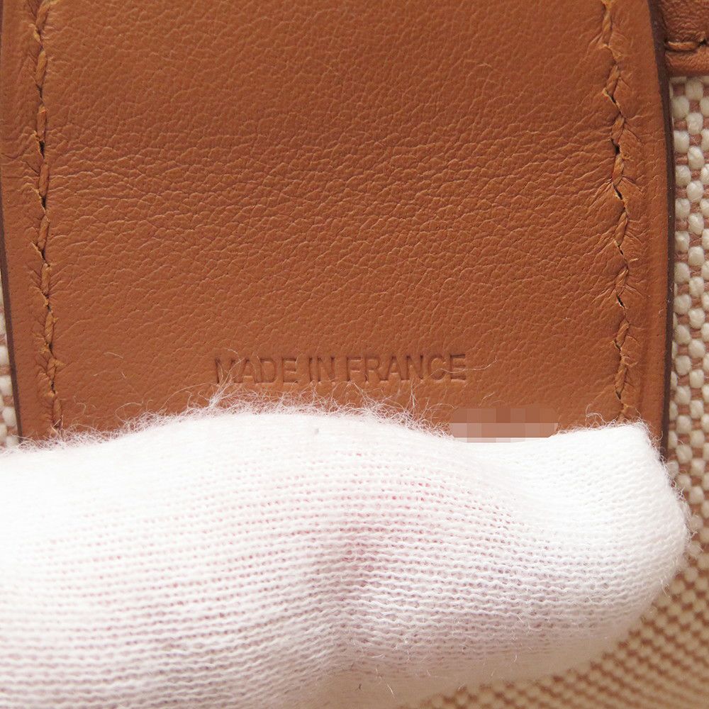 エルメス トートバッグ スティープル25 グリ/エクリュ/シルバー金具 トワルアッシュ/スイフト B刻印