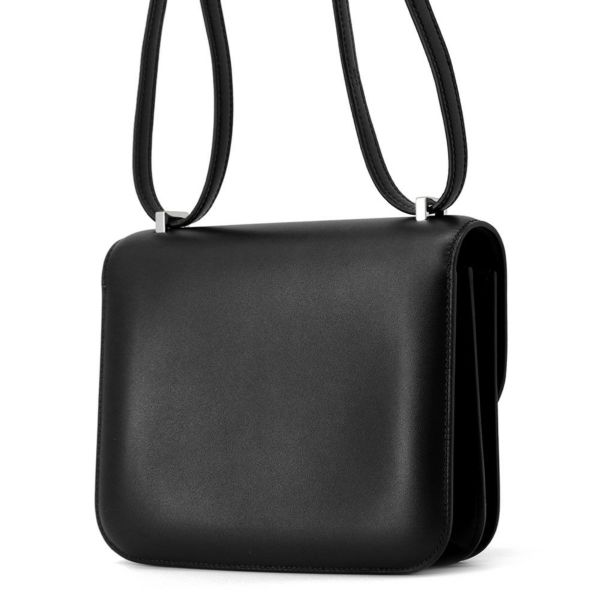 エルメス ショルダーバッグ ミニ コンスタンス3 ブラック/シルバー金具 タデラクト/リザード K刻印 HERMES 黒