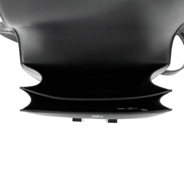 エルメス ショルダーバッグ ミニ コンスタンス3 ブラック/シルバー金具 タデラクト/リザード K刻印 HERMES 黒