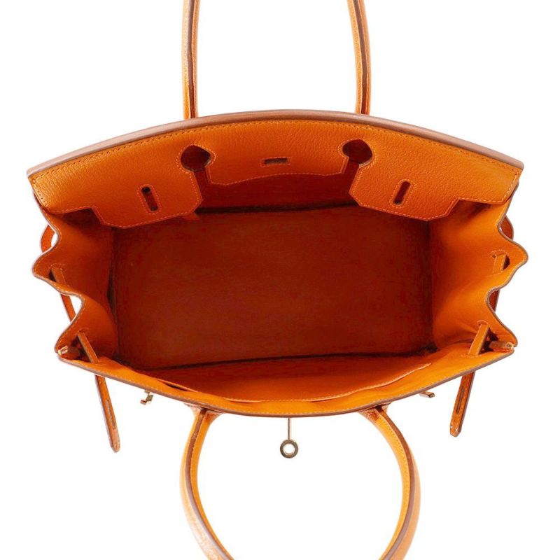 エルメス バーキン30 オレンジ/シルバー金具 シェブルミゾル □H刻印 HERMES Birkin ハンドバッグ