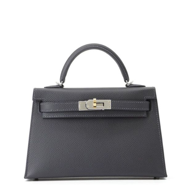 エルメス ハンドバッグ ミニケリー2 外縫い アルドワーズ/エレクトラム金具 エプソン K刻印 HERMES Kelly 2wayバッグ