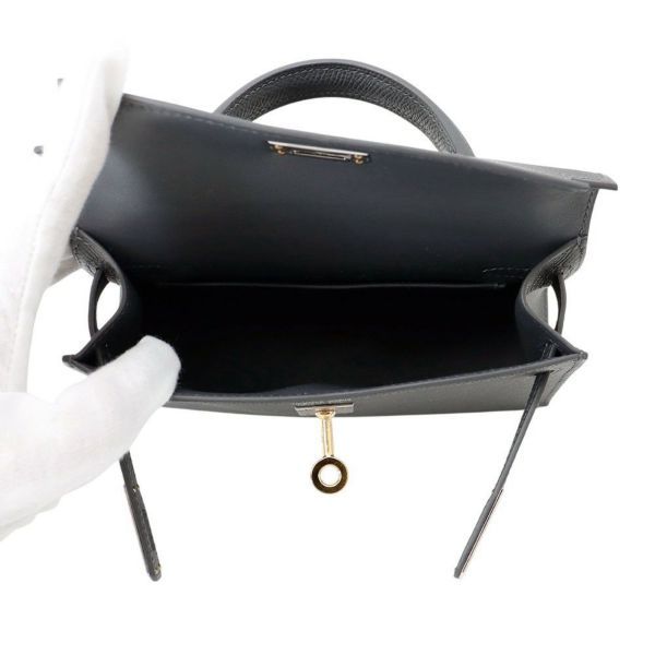 エルメス ハンドバッグ ミニケリー2 外縫い アルドワーズ/エレクトラム金具 エプソン K刻印 HERMES Kelly 2wayバッグ