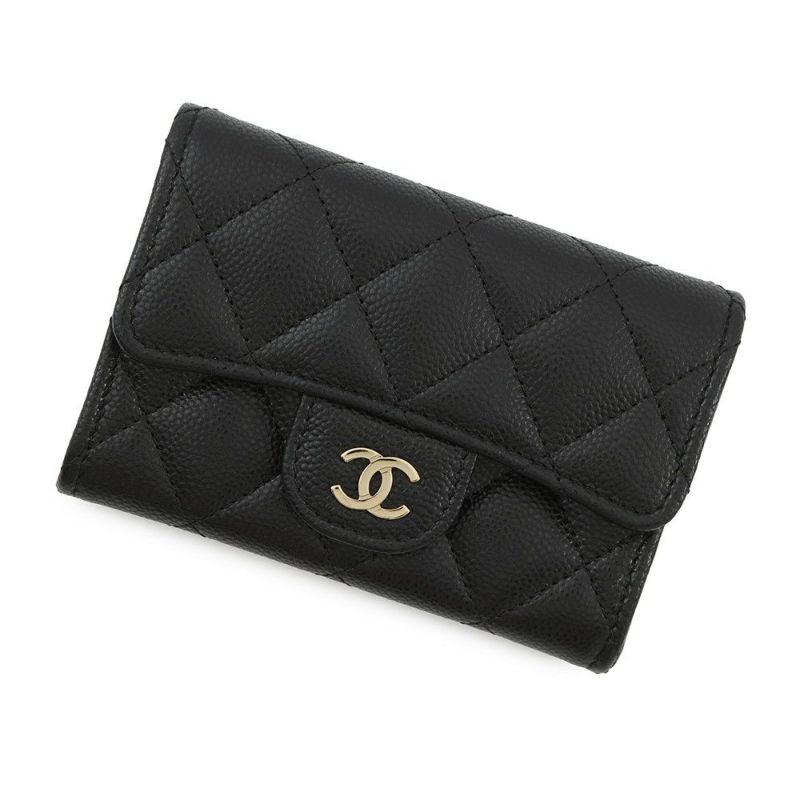 シャネル コインケース マトラッセ クラシック フラップ ココマーク キャビアスキン AP4096 CHANEL 財布 黒