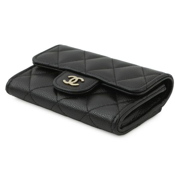 シャネル コインケース マトラッセ クラシック フラップ ココマーク キャビアスキン AP4096 CHANEL 財布 黒