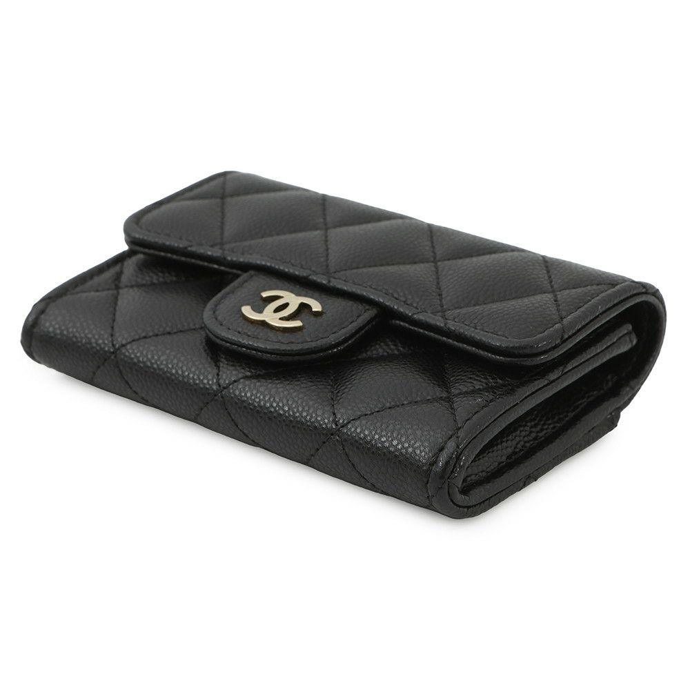 シャネル コインケース マトラッセ クラシック フラップ ココマーク キャビアスキン AP4096 CHANEL 財布 黒