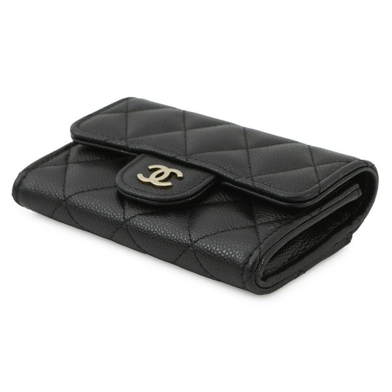 シャネル コインケース マトラッセ クラシック フラップ ココマーク キャビアスキン AP4096 CHANEL 財布 黒