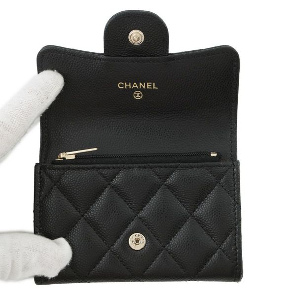 シャネル コインケース マトラッセ クラシック フラップ ココマーク キャビアスキン AP4096 CHANEL 財布 黒