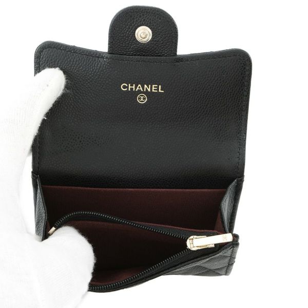 シャネル コインケース マトラッセ クラシック フラップ ココマーク キャビアスキン AP4096 CHANEL 財布 黒