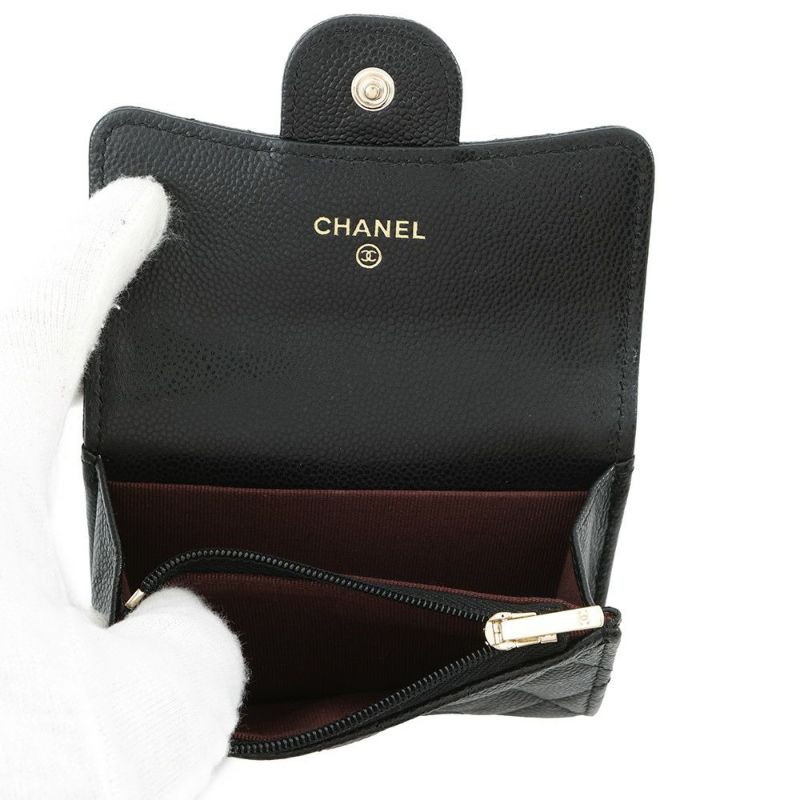 シャネル コインケース マトラッセ クラシック フラップ ココマーク キャビアスキン AP4096 CHANEL 財布 黒