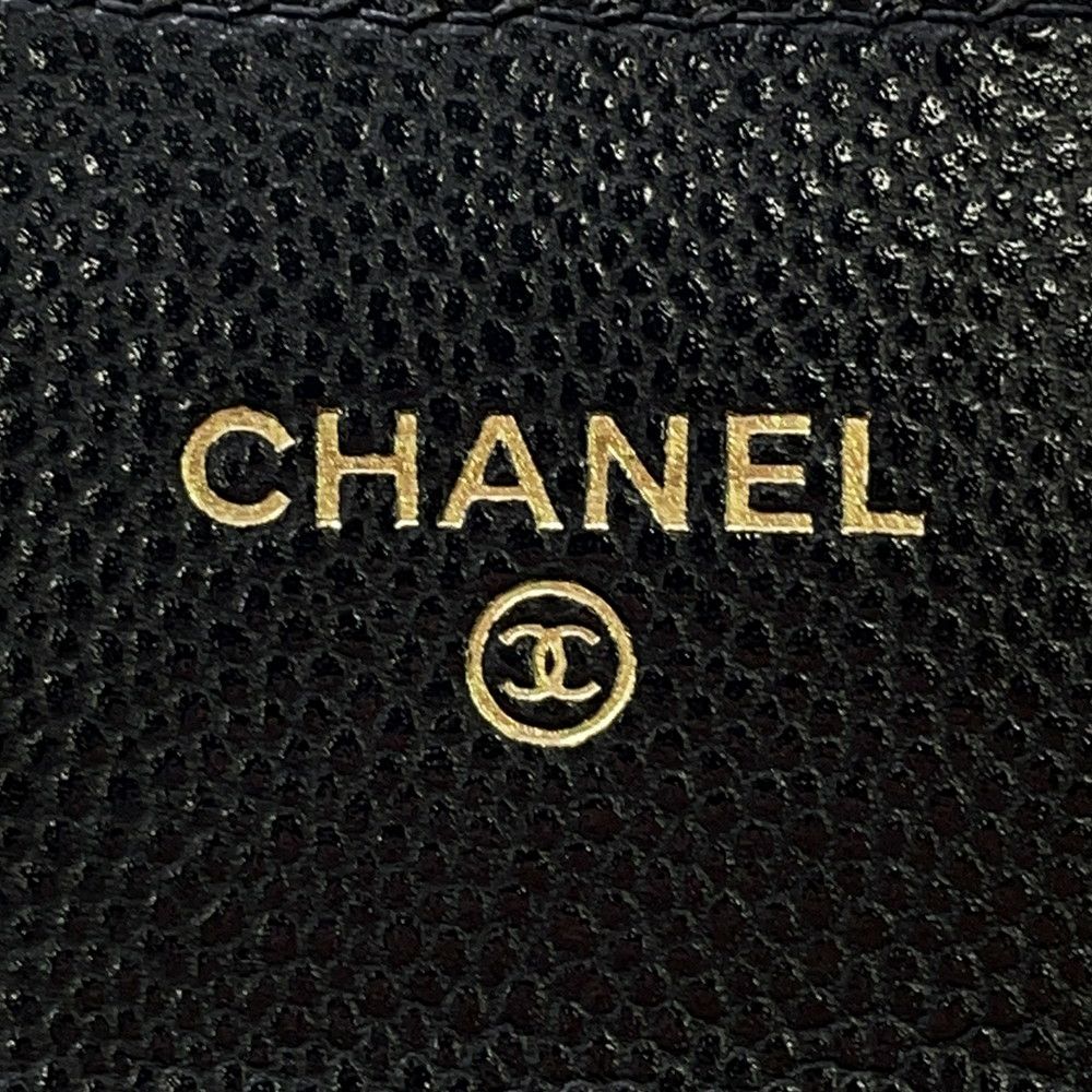シャネル コインケース マトラッセ クラシック フラップ ココマーク キャビアスキン AP4096 CHANEL 財布 黒