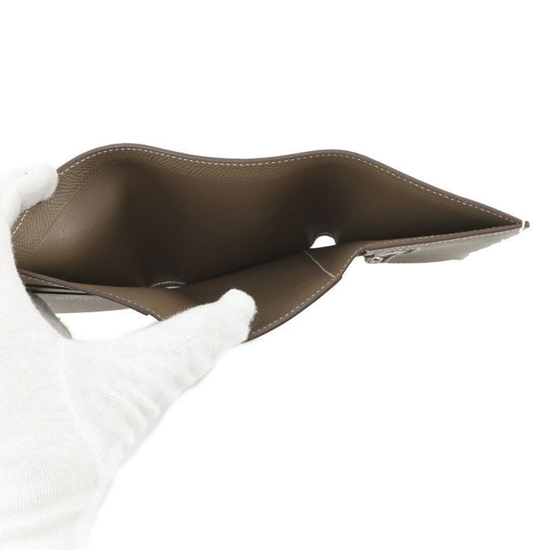 エルメス 三つ折り財布 ベアンコンビネ エトゥープ/シルバー金具 エプソン W刻印 HERMES 財布