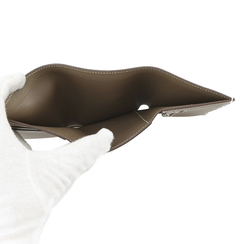 エルメス 三つ折り財布 ベアンコンビネ エトゥープ/シルバー金具 エプソン W刻印 HERMES 財布