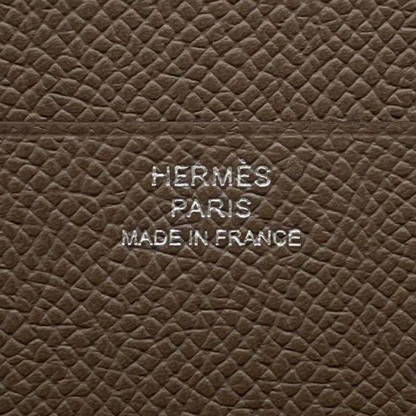 エルメス 三つ折り財布 ベアンコンビネ エトゥープ/シルバー金具 エプソン W刻印 HERMES 財布