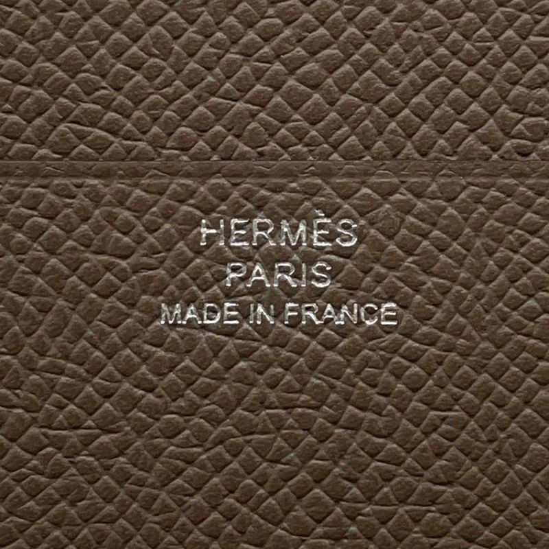エルメス 三つ折り財布 ベアンコンビネ エトゥープ/シルバー金具 エプソン W刻印 HERMES 財布