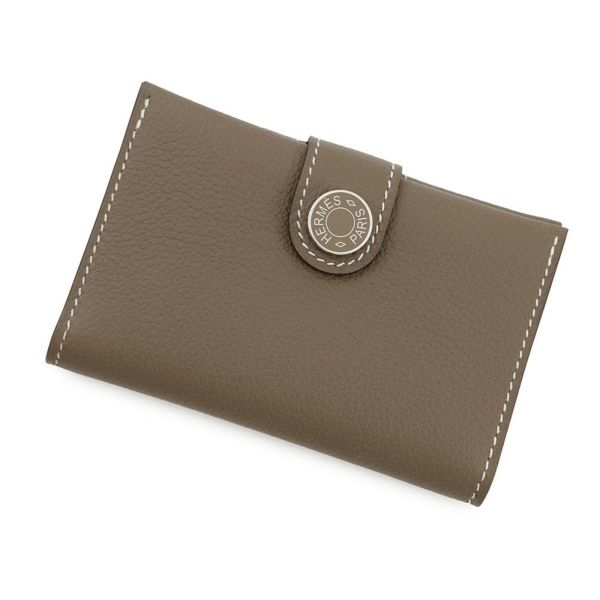 エルメス カードケース RMS RMS エトゥープ/シルバー金具 エバーカラー W刻印 HERMES 名刺入れ