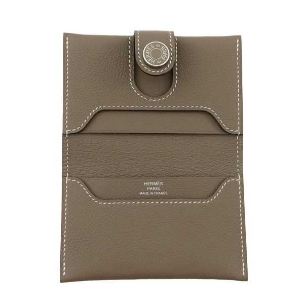 エルメス カードケース RMS RMS エトゥープ/シルバー金具 エバーカラー W刻印 HERMES 名刺入れ