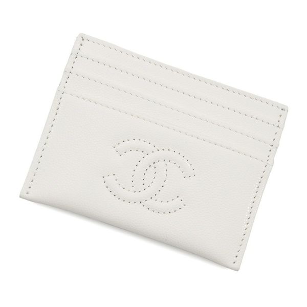 シャネル カードケース 24/25年 メティエダール コレクション ココマーク キャビアスキン AP4706 CHANEL 白