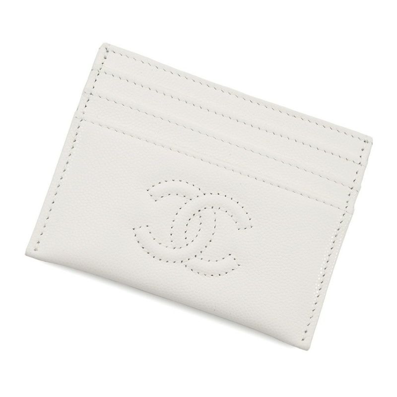 シャネル カードケース 24/25年 メティエダール コレクション ココマーク キャビアスキン AP4706 CHANEL 白