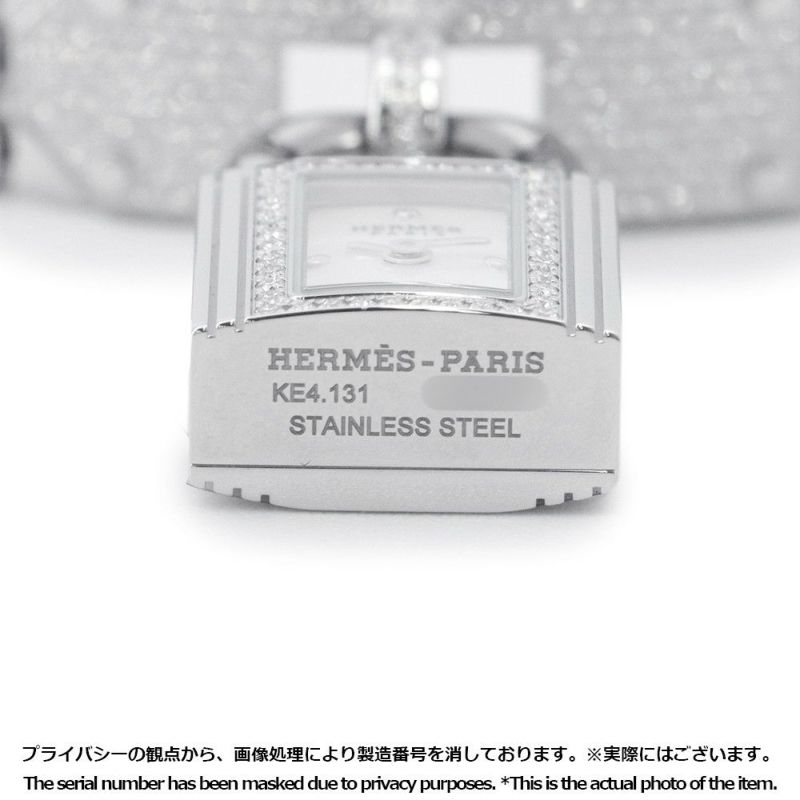 エルメス ケリーウォッチ KE4.131 ダイヤベゼル HERMES 腕時計 ホワイトシェル文字盤 クォーツ
