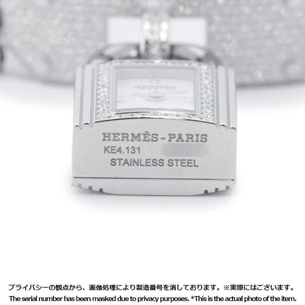 エルメス ケリーウォッチ KE4.131 ダイヤベゼル HERMES 腕時計 ホワイトシェル文字盤 クォーツ