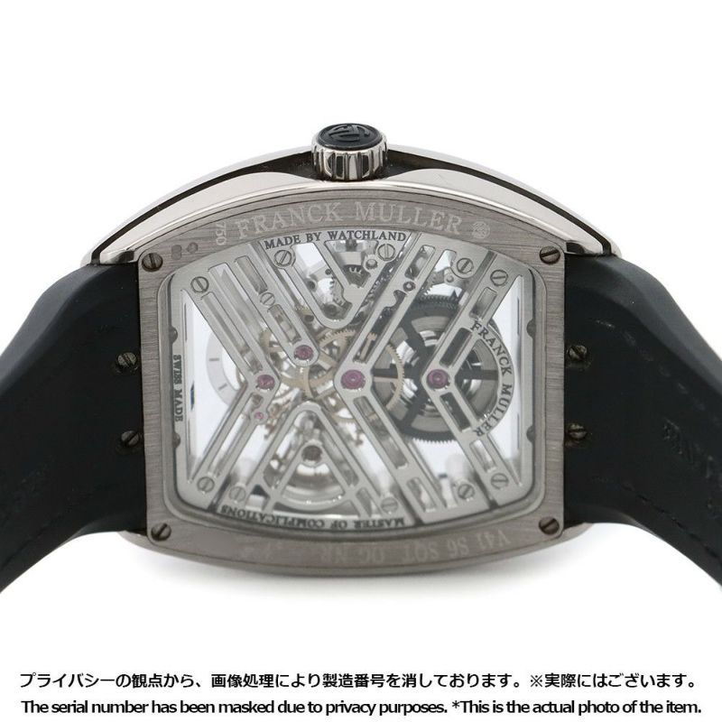 フランクミュラー ヴァンガード セブンデイズパワーリザーブ スケルトン V41S6SQT OGNR スケルトン文字盤