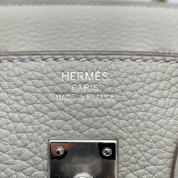 エルメス バーキン25 パールグレー/シルバー金具 トゴ U刻印 HERMES Birkin ハンドバッグ