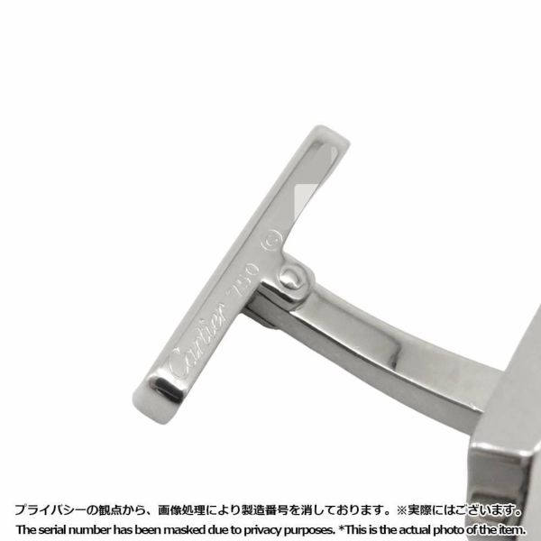 カルティエ カフスボタン サントス デュモン カフス ファルコンアイ K18WGホワイトゴールド アクセサリー