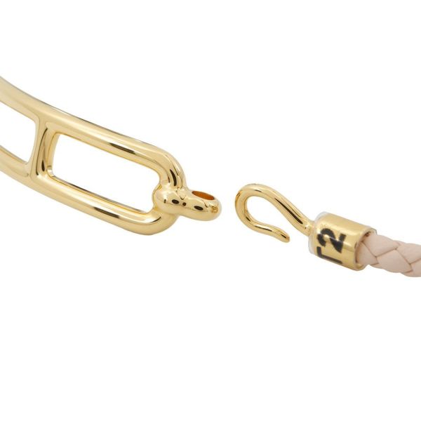 エルメス ブレスレット ルリ ドゥブルトゥール ローズエグランタイン/ゴールド金具 スイフト サイズT2