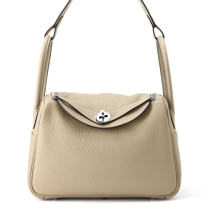 エルメス ハンドバッグ リンディ26 ヴェルソ トレンチ/エトゥープ/シルバー金具 トリヨンクレマンス K刻印 HERMES 2way ショルダー