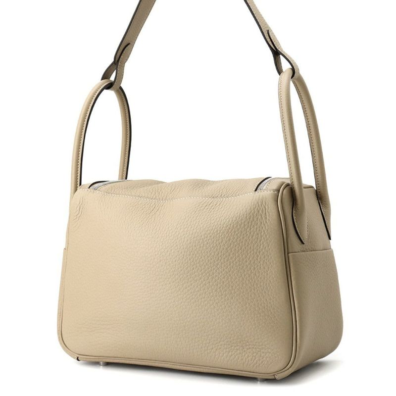 エルメス ハンドバッグ リンディ26 ヴェルソ トレンチ/エトゥープ/シルバー金具 トリヨンクレマンス K刻印 HERMES 2way ショルダー