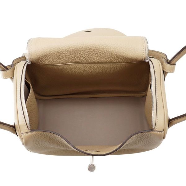 エルメス ハンドバッグ リンディ26 ヴェルソ トレンチ/エトゥープ/シルバー金具 トリヨンクレマンス K刻印 HERMES 2way ショルダー