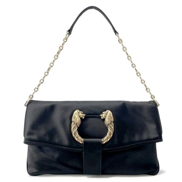 ◆BVLGARI　ブルガリ クラッチ 2way ショルダーバッグ ブルガリ チェーンショルダーバッグ レオーニ サテン BVLGARI