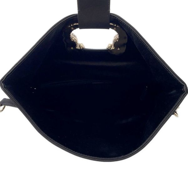 ブルガリ チェーンショルダーバッグ レオーニ サテン BVLGARI クラッチバッグ ワンショルダー 黒