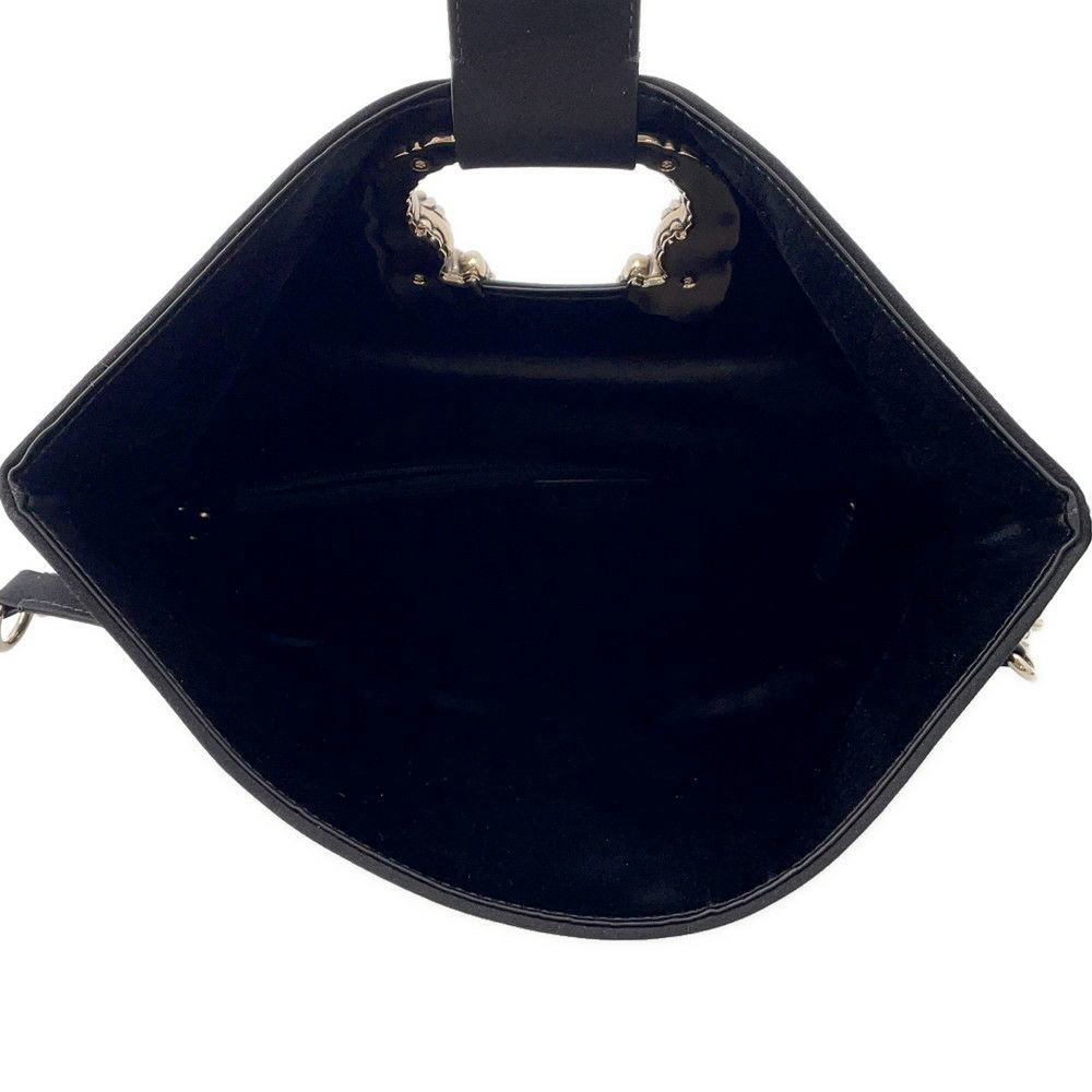 ブルガリ チェーンショルダーバッグ レオーニ サテン BVLGARI クラッチバッグ ワンショルダー 黒