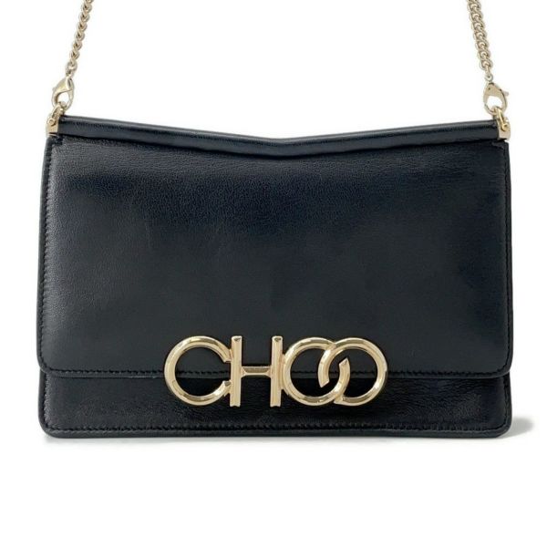 ジミーチュウ チェーンショルダーバッグ ロゴ レザー JIMMY CHOO