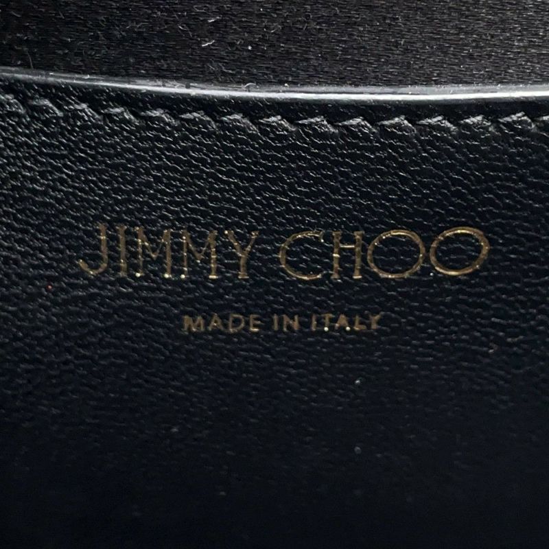 ジミーチュウ チェーンショルダーバッグ ロゴ レザー JIMMY CHOO バッグ 黒
