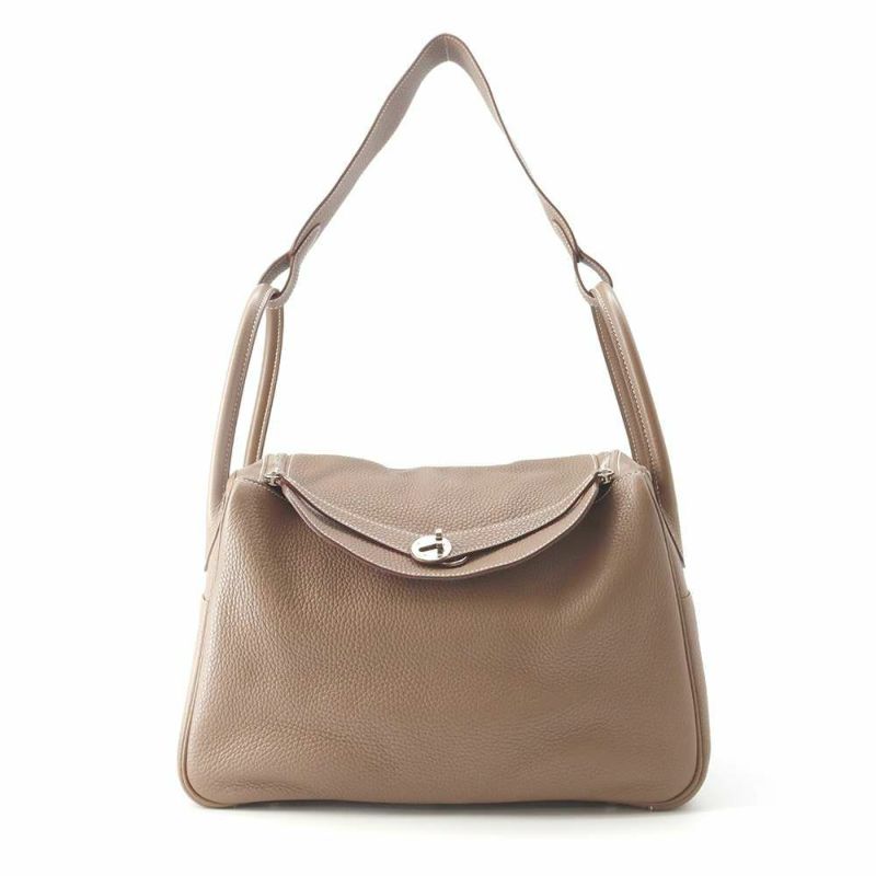 エルメス ハンドバッグ リンディ34 エトゥープ/シルバー金具 トリヨンクレマンス T刻印 2wayショルダー