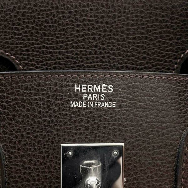 エルメス バーキン35 ショコラ/シルバー金具 アルデンヌ □J刻印 HERMES Birkin ハンドバッグ