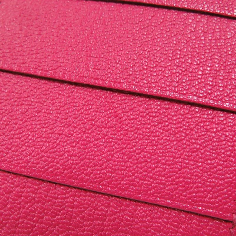 エルメス 長財布 ベアンスフレ マチ有り ローズティリアン/シルバー金具 オーストリッチ Y刻印 HERMES 財布