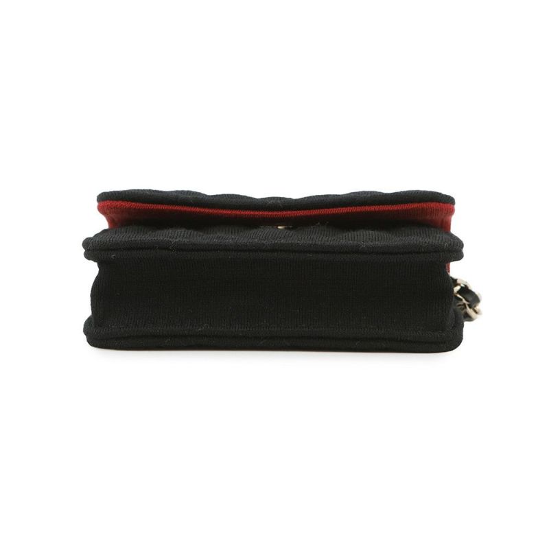 シャネル チェーンショルダーバッグ ココマーク マトラッセ ジャージ CHANEL ノベルティ 黒