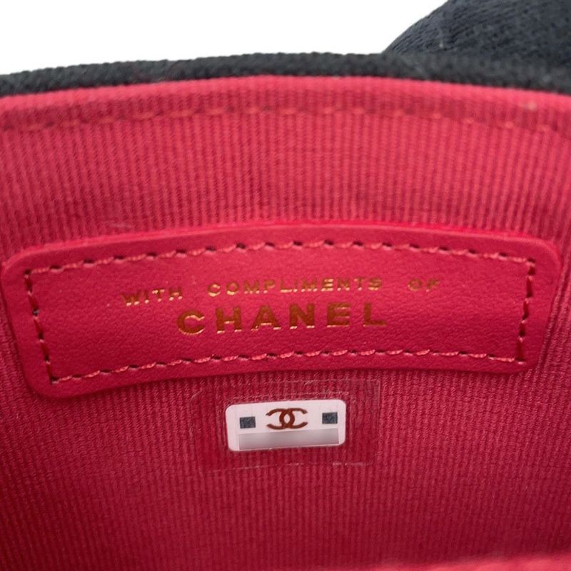 シャネル チェーンショルダーバッグ ココマーク マトラッセ ジャージ CHANEL ノベルティ 黒