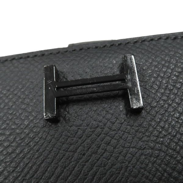エルメス 長財布 ベアンスフレ マチ有り ブラック/ブラック金具 エプソン U刻印 HERMES 財布 モノクローム 黒