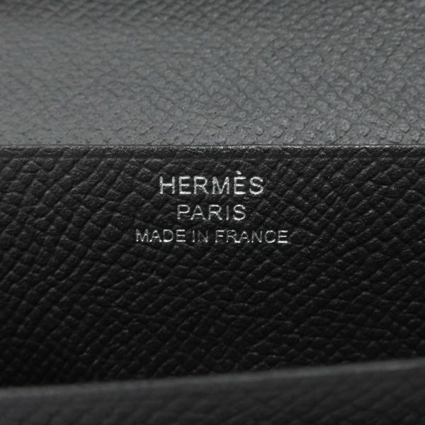 エルメス 長財布 ベアンスフレ マチ有り ブラック/ブラック金具 エプソン U刻印 HERMES 財布 モノクローム 黒