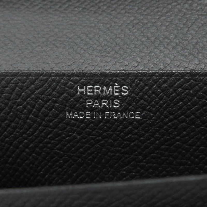 エルメス 長財布 ベアンスフレ マチ有り ブラック/ブラック金具 エプソン U刻印 HERMES 財布 モノクローム 黒