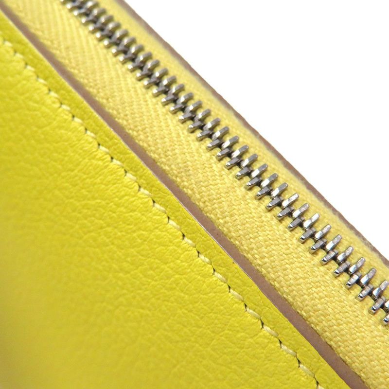 エルメス 長財布 アザップロング シルクイン ライム/シルバー金具 エバーカラー B刻印 財布