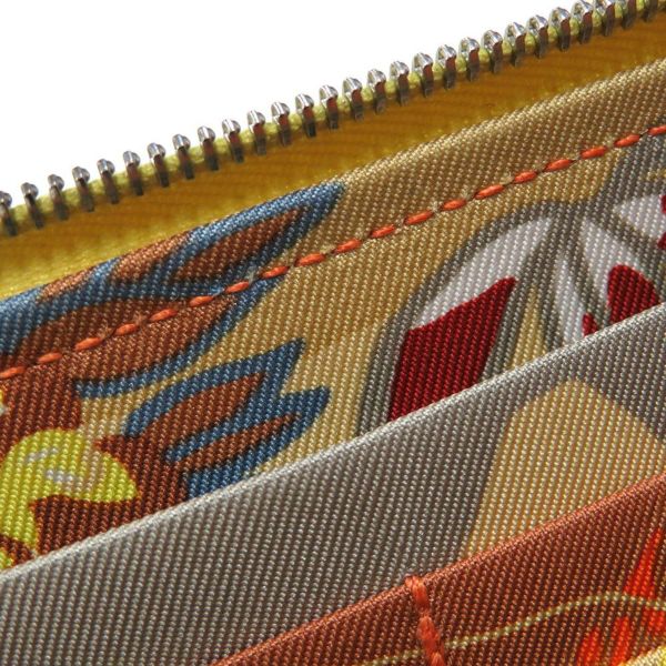 エルメス 長財布 アザップロング シルクイン ライム/シルバー金具 エバーカラー B刻印 財布
