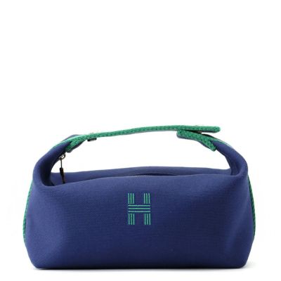HERMES ネイビー キャンバスポーチ エルメス ボリードポーチミニ キャンバス ポーチ ネイビー