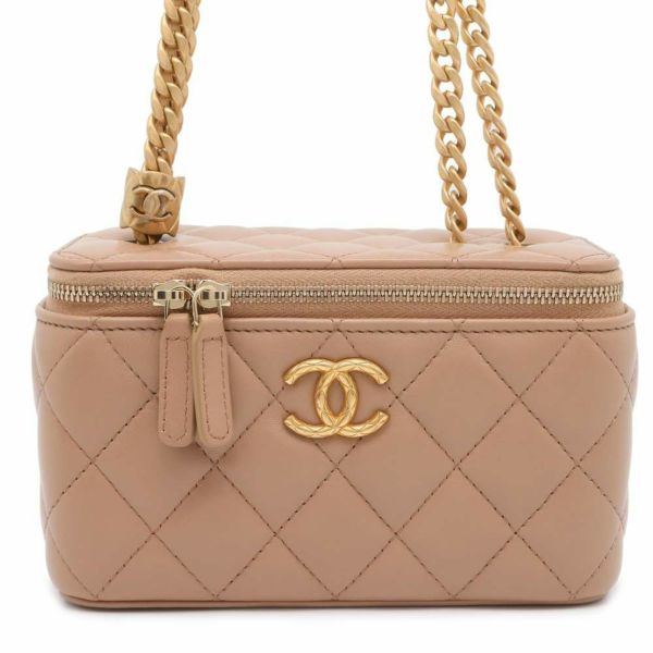 シャネル チェーンショルダーバッグ バニティケース ココマーク マトラッセ ラムスキン AP3044 CHANEL バッグ